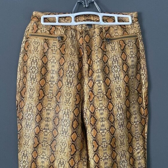 Free People Cowgirl Core Faux Leather Pants Snakeskin Zip Details Western - Picture 13 of 14